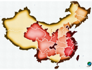 中国の行政区分の省級単位の地図　